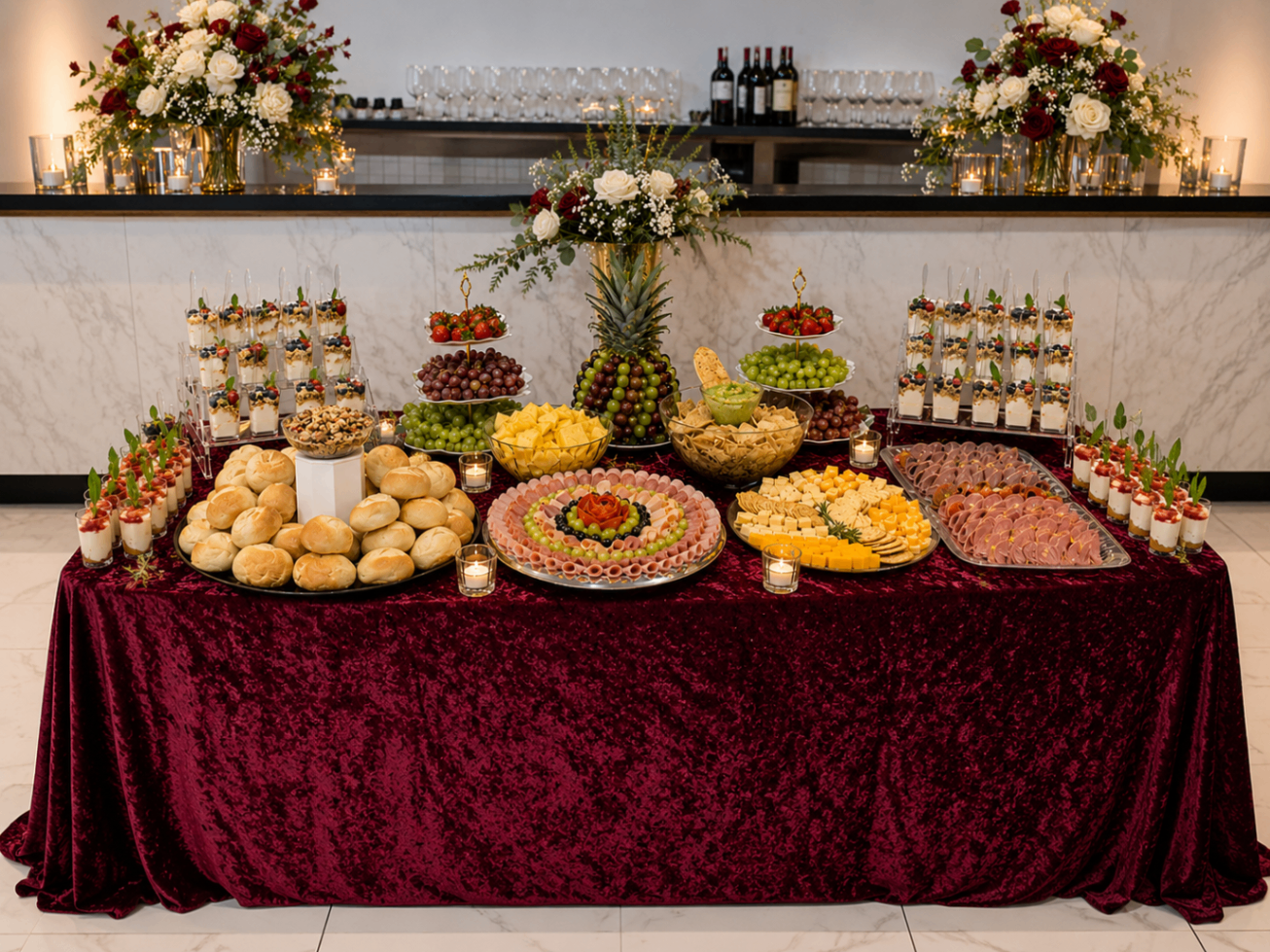 Champagne tower at luxury celebration