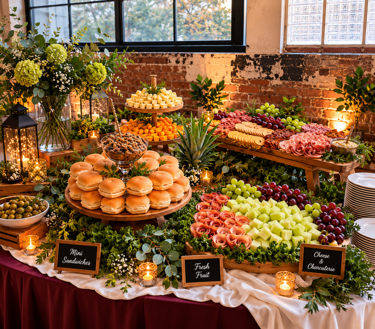 Catering staff serving black-tie gala